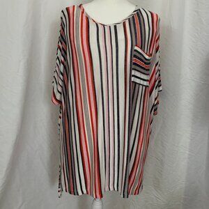 Jones New York orange/gray/cream striped tunic, 2X